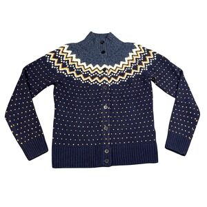 NWT Fjallraven Ovik Knit Cardigan Women's Small Navy Wool Nordic Sweater F89941